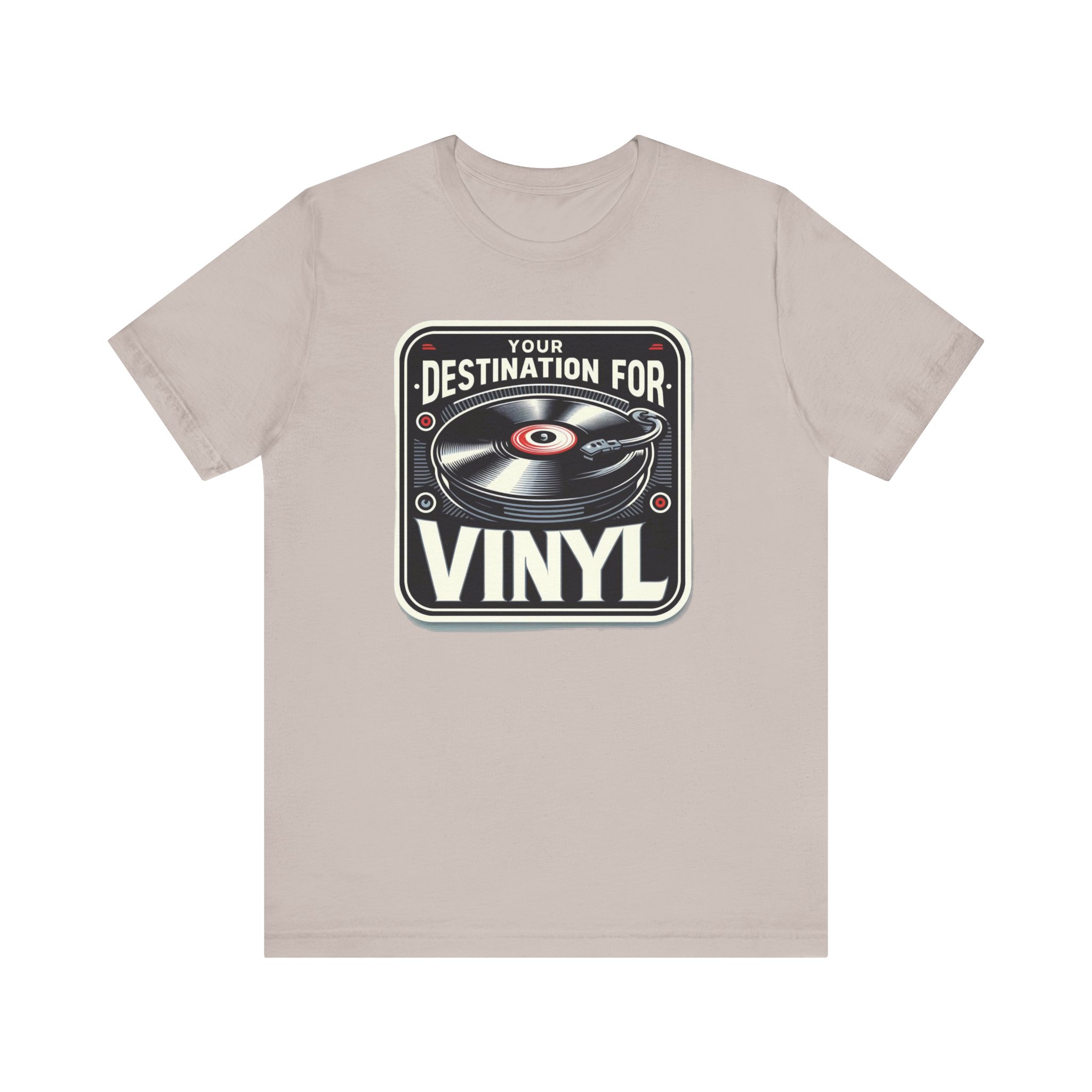Your Destination For Vinyl - Round Flat Records - T-Shirt - Image 5