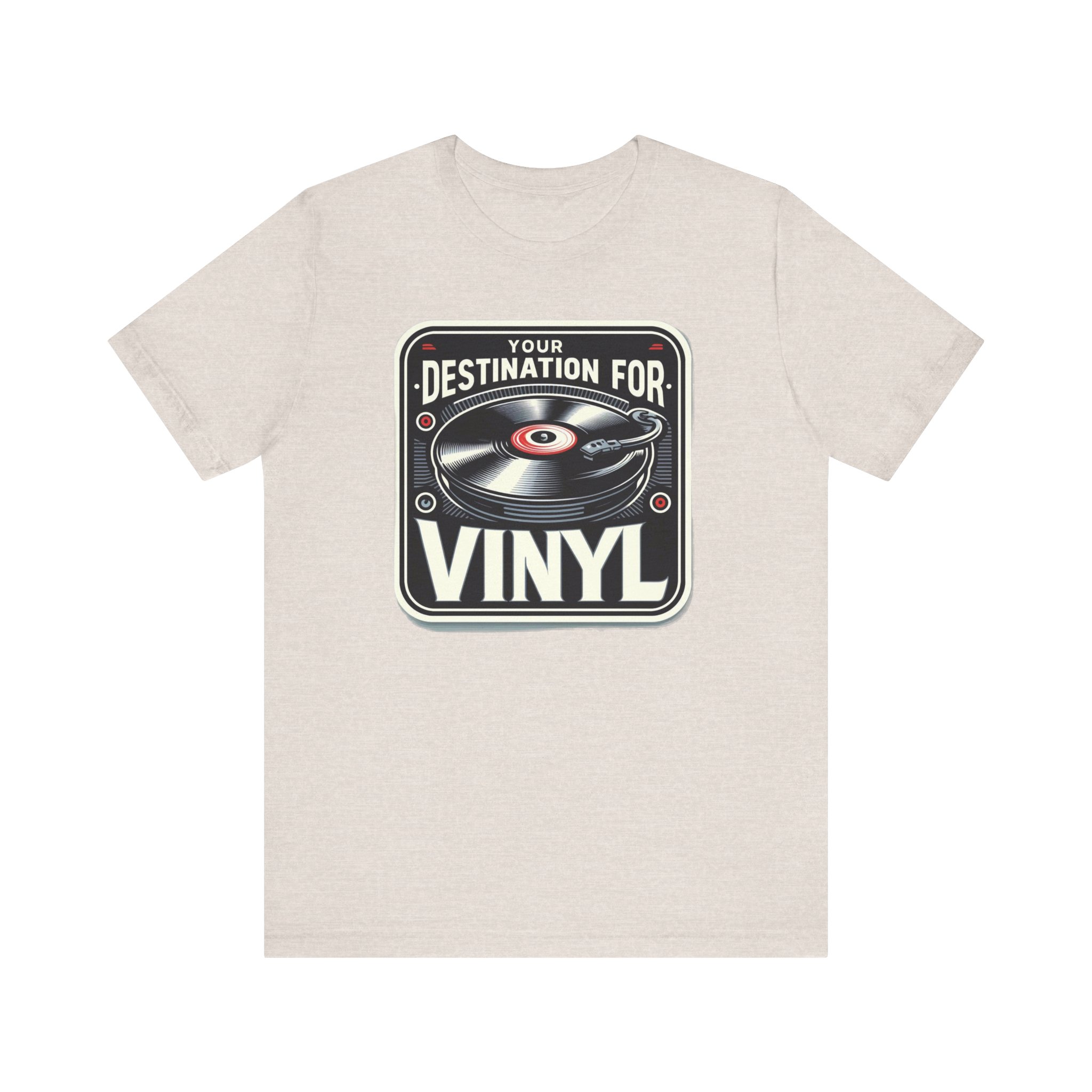 Your Destination For Vinyl - Round Flat Records - T-Shirt - Image 3
